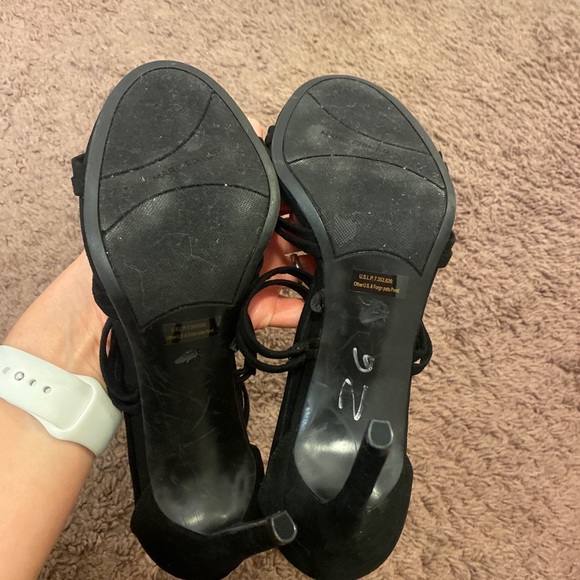 2 FOR $20 Marc Fisher Rhoda Sandals 4" Heels Faux Suede Strappy Stilettos 10 - Picture 5 of 7